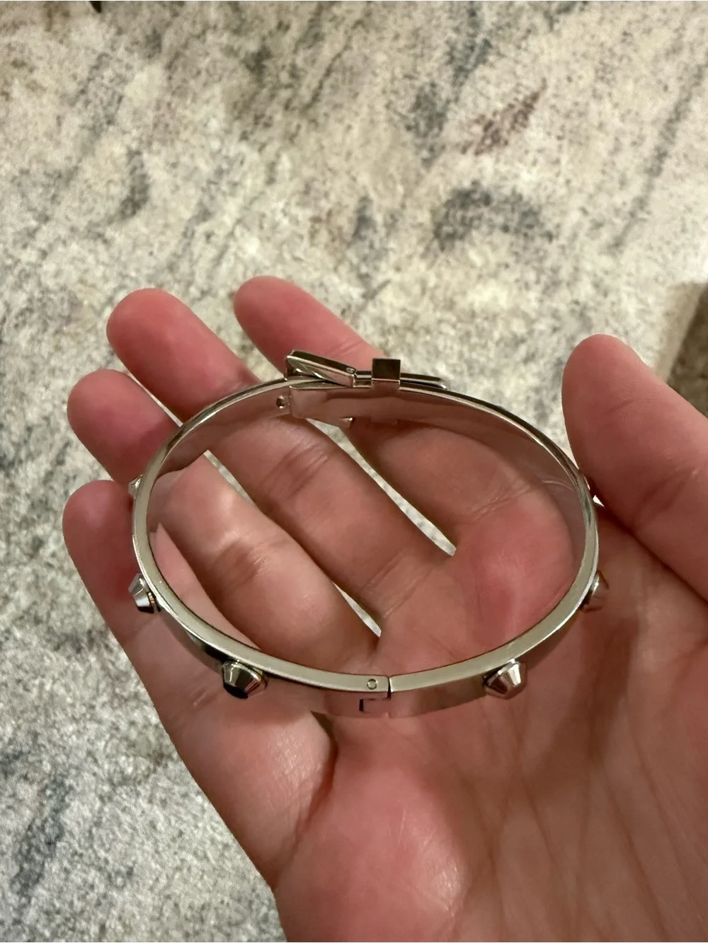 NWOT Michael Kors Silver Astor Stud-Accent Bangle Bracelet